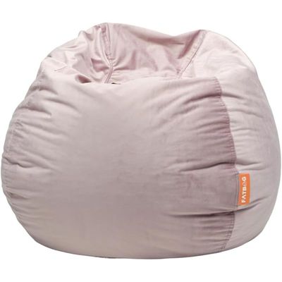 FATBAG Cozy Curve Velvety Fabric Bean Bag for Kids & Adults with separate filler bag sizes Extra Small | Small | Large | X Large | XX Large (Cherry Pink, X-Large)