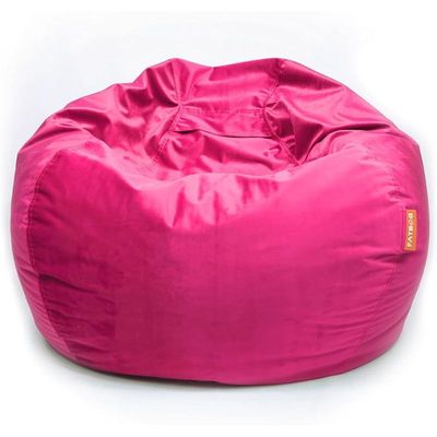 FATBAG Cozy Curve Velvety Fabric Bean Bag for Kids & Adults with separate filler bag sizes Extra Small | Small | Large | X Large | XX Large (Hot Pink, X-Large)