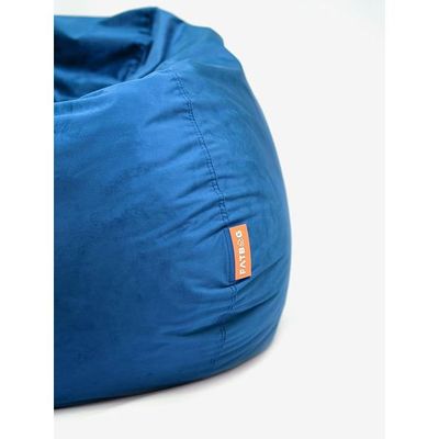FATBAG Cozy Curve Velvety Fabric Bean Bag for Kids & Adults with separate filler bag sizes Extra Small | Small | Large | X Large | XX Large (Imperial Blue, X-Large)