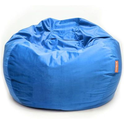 FATBAG Cozy Curve Velvety Fabric Bean Bag for Kids & Adults with separate filler bag sizes Extra Small | Small | Large | X Large | XX Large (Imperial Blue, X-Large)