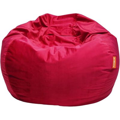 FATBAG Cozy Curve Velvety Fabric Bean Bag for Kids & Adults with separate filler bag sizes Extra Small | Small | Large | X Large | XX Large (Wine Red, XX-Large)