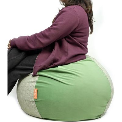 FATBAG Twintide imported velvety fabric Bean Bag chair for Kids & Adults sizes Small | Medium | Large | X Large | XX Large with removable filler bag (Earthy Green, Extra Small)