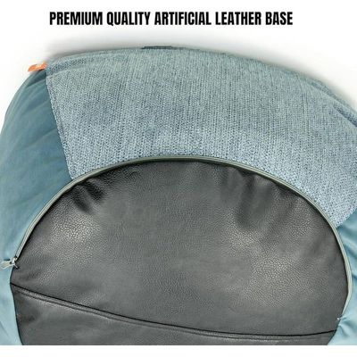 FATBAG Twintide imported velvety fabric Bean Bag chair for Kids & Adults sizes Small | Medium | Large | X Large | XX Large with removable filler bag (Stone Blue, Large)