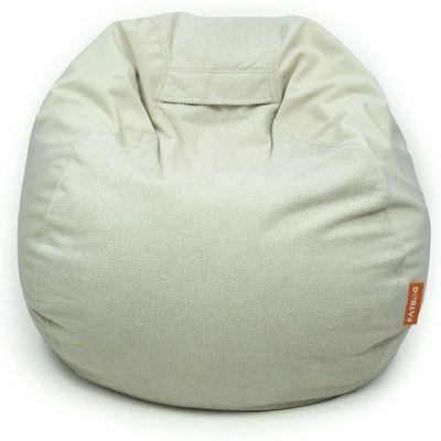 FATBAG Twintide imported velvety fabric Bean Bag chair for Kids & Adults sizes Small | Medium | Large | X Large | XX Large with removable filler bag (Willow White, Extra Small)
