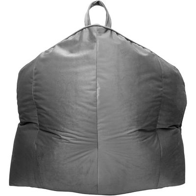 FATBAG Extra Comfort Spanish Velvet Fabric Bean Bag Sofa for Living Room and Courtyard (Silver)