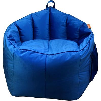 FATBAG Extra Comfort Spanish Velvet Fabric Bean Bag Sofa for Living Room and Courtyard (Royal Blue)