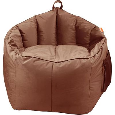 FATBAG Extra Comfort Spanish Velvet Fabric Bean Bag Sofa for Living Room and Courtyard (Brown)