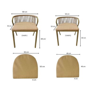 Elba Balcony Set-95×72×78CM-Gold
