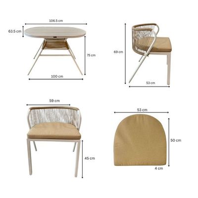 Elba Balcony Set-110×72×78CM-white