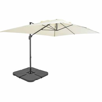 Aluminum Parasol with water base-225×41×136-Beige-1 year Warranty