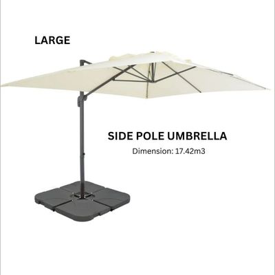 Aluminum Parasol with water base-225×41×136-Beige-1 year Warranty