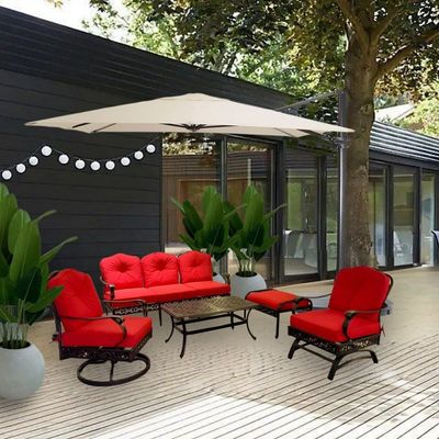 Aluminum Parasol with water base-225×41×136-Beige-1 year Warranty