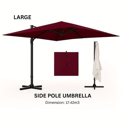 Aluminum Parasol with water base-225×41×136-Red wine -1 year Warranty