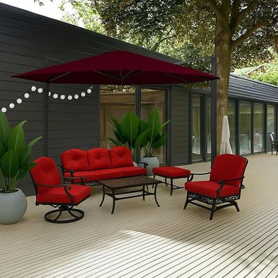 Aluminum Parasol with water base-225×41×136-Red wine -1 year Warranty