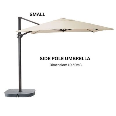 Aluminum & Steel Parasol- Mini Roma turning 360˚-197×48×8-Beige-1 year Warranty
