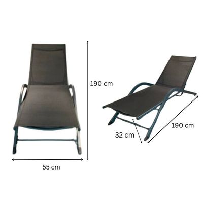 Sun lounger- V shape/770527Model-196×60×88CM-Aluminum