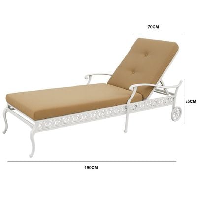 Sun lounger- Bremen style-Wheeled- 190×70×55CM-Aluminum