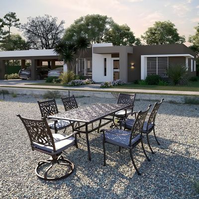 Bremen Outdoor Set- 175×90×74CM- Black fram/Grey cushion- 1 Year