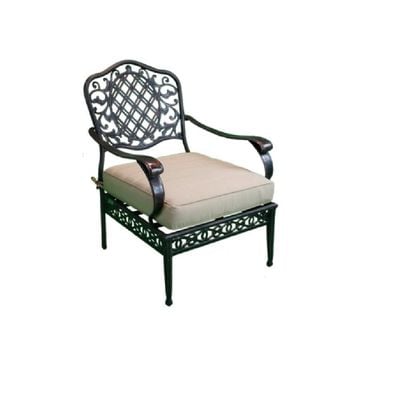 Athene Outdoor Sofa Set-105×55×45CM - Black frame/ Cream cushion- 1 Year