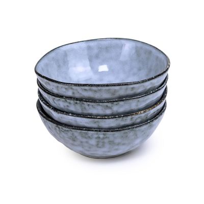 Cuisine Art Premium Alura Stoneware Bowl - 17cm, Blue (Set of 4)