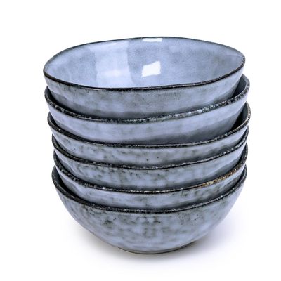 Cuisine Art Premium Alura Stoneware Bowl - 17cm, Blue (Set of 6)