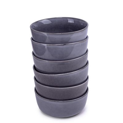 Cuisine Art Premium Ayma Stoneware Bowl - 16cm, Blue (Set of 6)