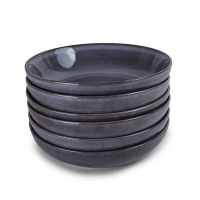 Cuisine Art Ayma Stoneware Soup Plate - 21cm, Grey (Set of 6)