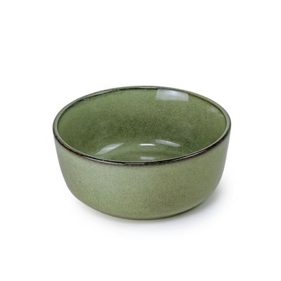 Cuisine Art Lara Collection, Modern & Durable 15cm Stoneware Bowl, Green (Set of 6)