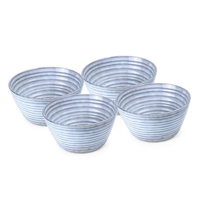 Cuisine Art Premium Tia Stoneware Bowl - 15cm, Blue (Set of 4)
