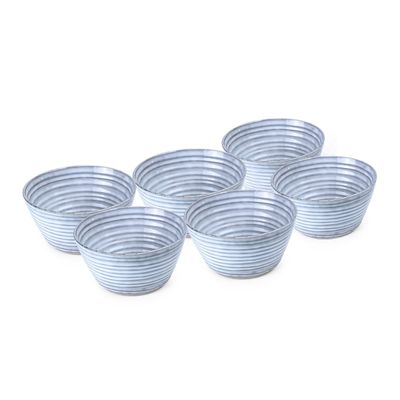 Cuisine Art Premium Tia Stoneware Bowl - 15cm, Blue (Set of 6)
