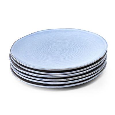 Cuisine Art Tia Stoneware Dinner Plate - 27cm, Blue (Set of 6)