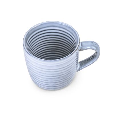 Cuisine Art Tia Collection 420ml Stoneware Mug - Blue Large & Durable Coffee Cup (Set of 1)
