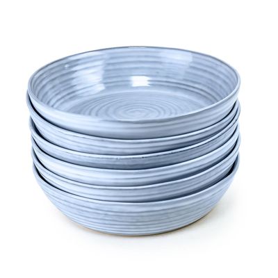 Cuisine Art Tia Stoneware Soup Plate - 23cm, Blue (Set of 6)