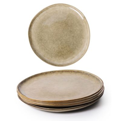 Cuisine Art Tia Stoneware Side Plate - 20cm, Brown (Set of 4)
