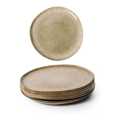 Cuisine Art Tia Stoneware Side Plate - 20cm, Brown (Set of 6)