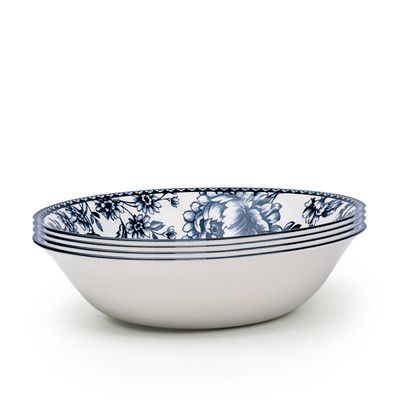 Claytan Rhapsody Collection 9 Inch Dark Blue Ceramic Salad Bowl (Set of 4)