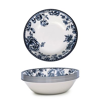 Claytan Rhapsody Collection 9 Inch Dark Blue Ceramic Salad Bowl (Set of 6)