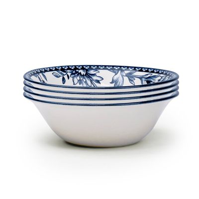 Claytan Rhapsody Collection 6 inch Dark Blue Ceramic Cereal Bowl  (Set of 4)