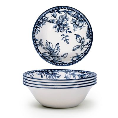 Claytan Rhapsody Collection 6 inch Dark Blue Ceramic Cereal Bowl  (Set of 4)