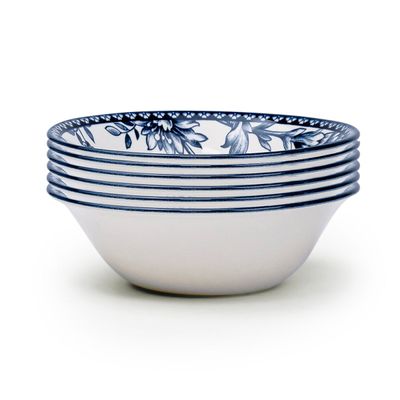Claytan Rhapsody Collection 6 inch Dark Blue Ceramic Cereal Bowl  (Set of 6)