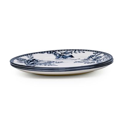 Claytan Rhapsody Collection 12-Inch Dark Blue Ceramic Chop Plate (Set of 4)