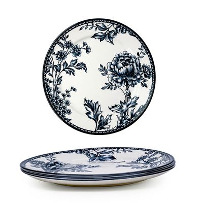 Claytan Rhapsody Collection 12-Inch Dark Blue Ceramic Chop Plate (Set of 4)