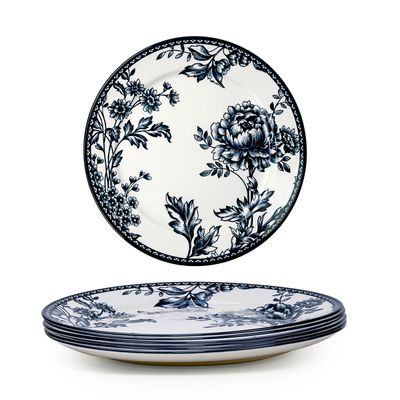 Claytan Rhapsody Collection 12-Inch Dark Blue Ceramic Chop Plate (Set of 6)