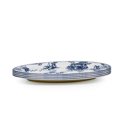 Claytan Rhapsody 14.2-Inch Dark Blue Ceramic Oval Platter (Set of 4)
