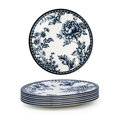 Claytan Rhapsody 8-Inch Dark Blue Ceramic Salad Plate (Set of 6)