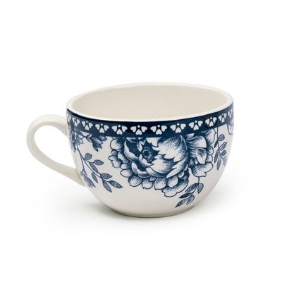 Claytan Rhapsody 240ml Dark Blue Ceramic Cup & Saucer Set (Set of 1)