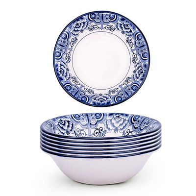 Claytan Lighthouse Blue 6-Inch Ceramic Cereal Bowl (Set of 6)