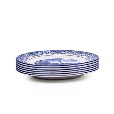 Claytan Lighthouse Blue 10.5-Inch Ceramic Dinner Plate (Set of 6)