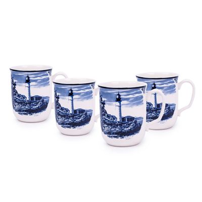 Claytan Lighthouse Blue 370ml Ceramic Mug (set of 4)