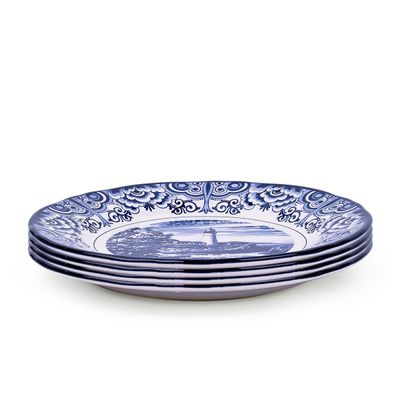 Claytan Lighthouse Blue 8-Inch Ceramic Salad Plate (Set of 4)
